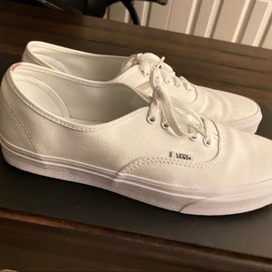 mens like new white vans size 11.5